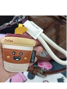 夏季创意卡通皮质零食钥匙扣包饰可爱薯条咖啡冰淇淋情侣包饰小礼物钩针沙滩饰品 - 彩色 - 查看 11