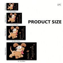 1 pieza Alfombra de alimentación para mascotas con estampado de huellas de perro "Bienvenido a Casa", de secado rápido y fácil de limpiar, para tazón de comida de perro/gato, almohadilla para jaula de mascotas, apta para todas las estaciones