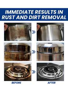 jakehoe 厨房清洁膏,不锈钢锅具清洁剂,除锈除臭剂,有效清洁水龙头、门把手、浴室、水槽、厨房用具,不会损伤金属(随机新旧包装) - 升級款-多色 - 查看 3