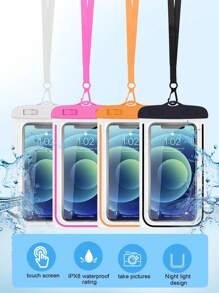 4 Stück/1 Stück IPX8 wasserdichte nachtleuchtende wasserdichte Handytasche, PVC berührungsempfindliches Gehäuse, Strandtasche zum Schwimmen und Tauchen, klare Sicht, auslaufsicheres Design, kompatibel mit iPhone 16 15 14 13 12 E Pro Max Galaxy S24 S23 S22 und alle Smartphone Modelle, ideal für Outdoor-Reisen, Strände und Wasserparks