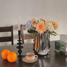 Silber Blume Vase, 9,2 Zoll hoch Minimalist Keramik Vase, eklektische Blumentopf für Home Office Tischdekoration Housewarming Hochzeit Geburtstag Festival Geschenk