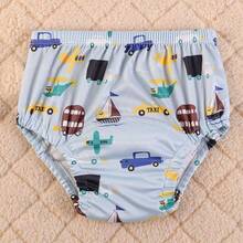 3 件套可重复使用幼儿和儿童如厕训练内裤，防水透气印花尿布衬垫，男女通用如厕训练内裤