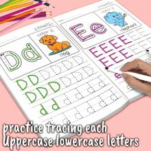 Cahier de 28 pages, A-Z, Alphabet ABC, Mots Anglais Phonétiques, Alphabet pour Enfants, Convient pour l'Entraînement au Contrôle de l'Écriture et la Pratique de l'Éveil, Jeux de Lecture pour Enfants, Cahier d'Écriture pour Préscolaires, Papier Imperméable, Matériel Pédagogique, Jouets Éducatifs Précoces pour Enfants, Montessori, Matériel d'Apprentissage, Cadeau d'Anniversaire pour Garçons et Filles, Entraînement de la Concentration, Exercices de Contrôle du Stylo