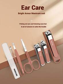 7pcs Nail Clippers Set, Portable Manicure Kit With Splash-Proof, Nail Trimmer, Nail Clipper, Nail Care Tools - Multicolor - View 4