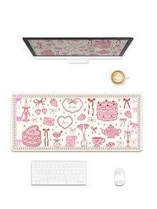 Queen Pink Bow Mouse Pad Kawaii Mouse Pad College Fashion Computer Desk Pad Is Suitable For Laptop Non-Slip Rubber Base Pad Office Accessories Decoration - Multicolor - View 3