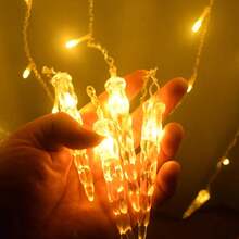 Icicle Christmas Lights, 11.5ft 96 LED Connectable Icicle String Lights With 16 Drops, Window Curtain Fairy Lights With 8 Modes, Icicle Fairy Twinkle Lights For Christmas Decorations - Warm White - View 9