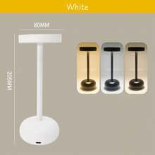 1pc Portable, USB Rechargeable, 3-Color Dimmable LED Metal Desk Lamp. Touch Control, Suitable For Dining Room, Bar, Office, Bedroom, Study, Indoor Lighting, Bedside Reading Companion Night Light