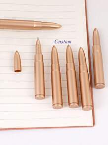 10 pezzi Penna a sfera personalizzata con imitazione di pallottola, penna a inchiostro blu a base d'acqua per studenti, morbida al tatto, scrittura scorrevole, senza sbavature, asciugatura rapida, per giornali, scuola e forniture per ufficio, per studenti, per il ritorno a scuola