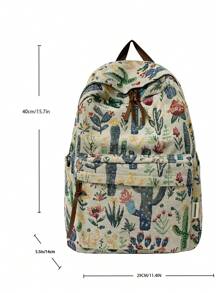 Women's Minimalist Large Capacity Classic Floral Print Backpack
