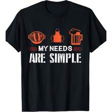 Grill Barbecue Grilling And Beer Backyard Summer Meat BBQ T-Shir-100% Cotton T-Shirt 180gT-Shirt