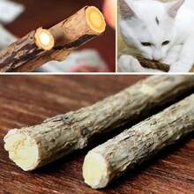 5pcs/Set Cat Silvervine Stick, Natural Silvervine Cat Chew Toy, Helps Clean Cats' Teeth, Suitable For All Cats - Coffee Brown - View 5