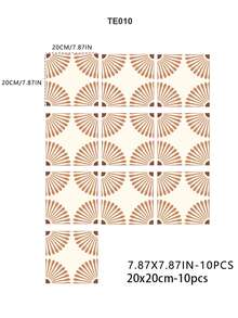 7.87x7.87英寸 10 件/覆盖面积约 4.31 平方英尺 即剥即贴磨砂乙烯基瓷砖转印贴花，自粘式瓷砖转印，适用于厨房浴室家居装饰转印 - 彩色 - 查看 15