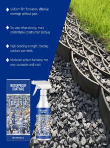 Jue-Fish Gravel Bonding Adhesive - Strong Adhesion + Waterproof & UV Resistant For Pebbles, Agates & Natural Stones. Suitable For Wall Tiling, Landscaping, Fast Drying, Non-Yellowing, Odorless Natural Bonding Agent