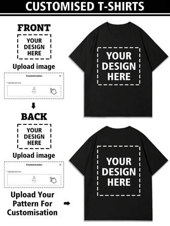 Customized Casual Crew Neck Short Sleeve T-Shirt For Men, Machine Washable, Essential For Summer, Suitable For Beach, Outing, Evening Date, Leisure