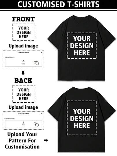 Anpassad casual t-shirt med rund hals och kort ärm för män, maskintvättbar, oumbärlig för sommaren, lämplig för stranden, utflykter, kvällsdejter, fritid