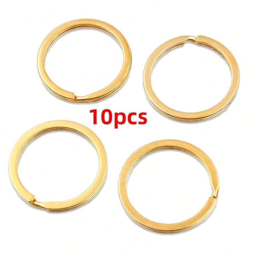 10 件不锈钢钥匙圈 25/毫米圆形扁线开口环钥匙扣用于珠宝制作钥匙扣 DIY 配件汽车配件包饰背包用于学校可爱哥特 Y2K