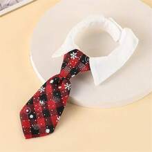 1pc Pet Shirt Collar Necktie With Vibrant Christmas Colors, Classic Black-Red Plaid And Black-Green Plaid, Softly Made And Comfortable For Active Puppies Or Elegant Slouchy Kittens - Multicolor - View 6