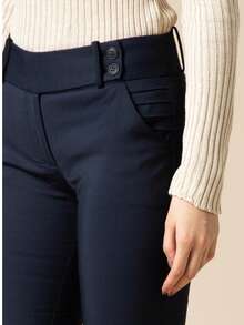 Mixxon Women's Dress Pants Code 37258 – Tailored With Elastane, Elegance And Comfort - Casual Or For Uniform Haute Couture Simple Elegant Casual Button Pocket Zipper - Màu xanh hải quân - Xem 6