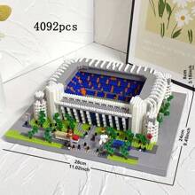 Set de blocuri de construcție pentru stadioane sportive de renume mondial - Model arhitectural de stadion de fotbal în miniatură, jucărie DIY cu microblocuri pentru fani ai sportului