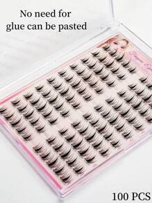 100 Clusters Glue-Free Bunny Eyelashes Set | C-Curl 3D Glam Wispy Lashes, Ultra Soft & Comfortable | Korean Japanese Style Easy Wear For Daily & Parties | Cruelty-Free, Reusable, Lightweight & Beginner-Friendly | All-Day Wear, Waterproof & Sweatproof For Special Occasions