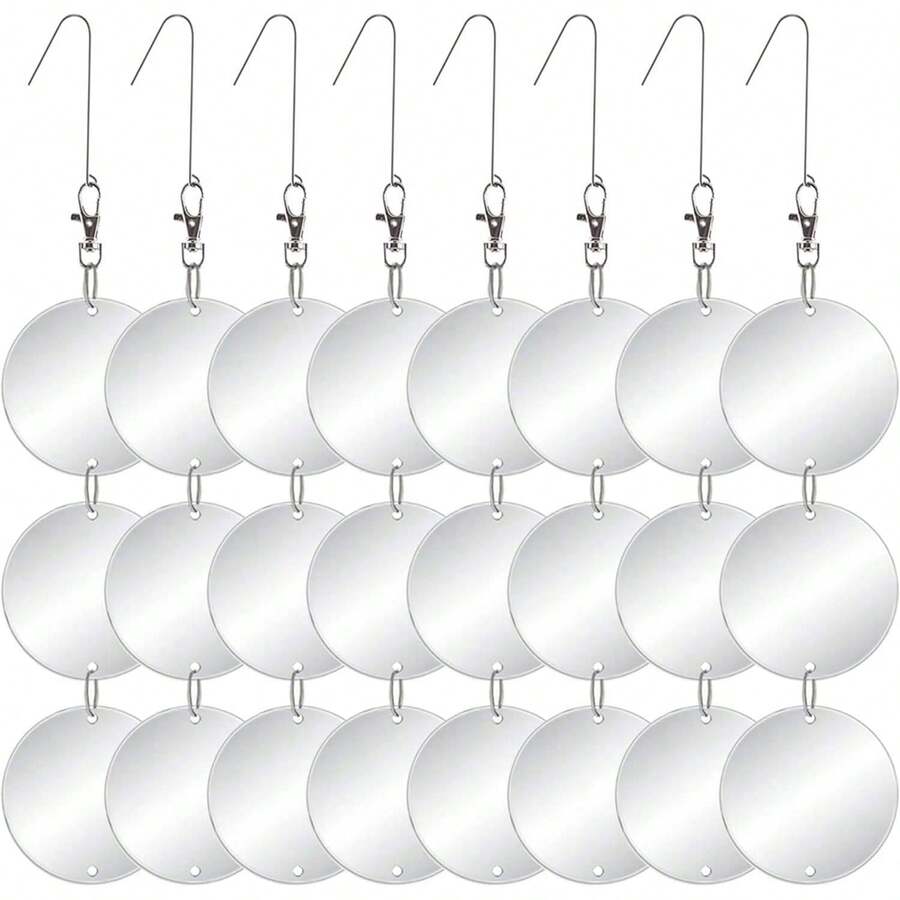 Juego mejorado de discos ahuyenta pájaros - 24 discos grandes - Reflectores de doble cara altamente reflectantes para ahuyentar aves - Mejor para mantener alejados a la mayoría de los pájaros como carpinteros y palomas - 1 - Ver 1