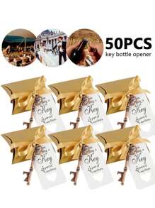 10pcs/20pcs/30pcs/50pcs Metal Vintage Key Shape Beer Bottle Opener Keychain Wedding Favors Gifts, For Engagement, Birthday, Party, Gathering
