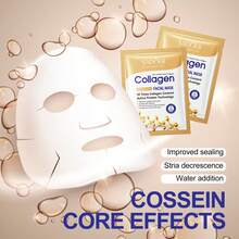 1/3/5/10片装胶原蛋白面膜，保湿补水，柔滑肌肤，改善干燥，面部护理，修复肌肤，舒缓肌肤，减少细纹，护肤，改善干燥粗糙 - 彩色 - 查看 5