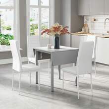 Gray Table + 4 White Chairs