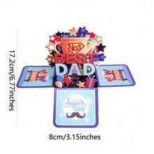 1pc 3D Pop-Up "Best Dad" Cards With Envelopes - Cartoon Star Patterns, Personalized, Multilingual (English, German, French, Japanese, Korean) - Perfect For Father's Day, Birthdays, Anniversaries, Thanksgiving - Bất Ngờ Celebrate Cards For Anyone