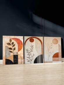 3 pièces Arts muraux classiques, Arts muraux élégants, Impression sur canevas abstraite, Impression sur canevas moderne, Peintures minimalistes, Affiche de feuille, Peintures classiques, œuvre d'art, Peinture, Décoration de maison, Esthétique de la pièce, Affiches, Cadeaux, Cadre en option