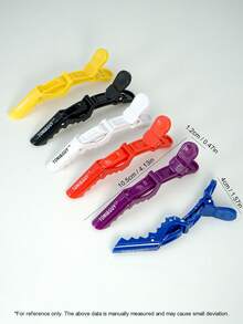 6pcs Salon Alligator Clips, Plastic Alligator Clips, Hairdressing Seamless Bangs Clips ,Pastel Alligator Hair Clips,Duckbill Alligator Clips,Professional Styling Clips For Women, Non-Slip Design, Makeup Artist Side Positioning Clips ,Hairdressing Tools Barber Partition Clips,Slick Back Brush,Barber Accessories,Hair Dryer - Multicolor - View 5