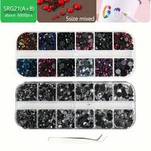 Worthofbest 约 13560/620010800 件混合尺寸热修复圆形人造宝石玻璃石热修复平底水钻，适用于工艺品服装 DIY 装饰、织物、衣服、皮革 - 可水洗