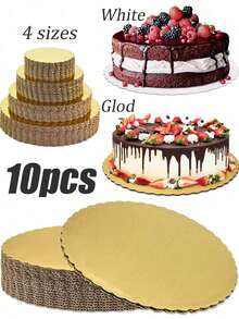6/8/10/14 Inches Baking Cake Dessert Tray For Party Supply - Gold - View 1