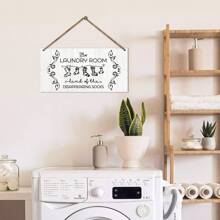1pc Rustic Wooden Laundry Room Sign - 'Land Of The Disappearing Socks' Hanging Plaque - Versatile Wall Decor For Home, Bathroom, Washhouse, Easy To Hang With Rope Room Decor Bedroom Decor Home Decor