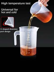 1pc Plastic Measuring Cup With Scale, Household Scale Cup, Kitchen Liquid Measuring Cup, Multi-Function Baking Cooking Measuring Cup, Kitchen Essential Tools, Kitchen Supplies, Household Supplies