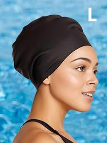 Extra Large Silicone Swimming Cap For Braids And Long Hair Extensions, Waterproof Swim Caps For Pools And Showers, Suitable For Adults To Keep Hair Dry, Easy To Put On And Take Off, Fits Various Hair Lengths And Styles Including Short, Medium, Long Hair, Braids, Weaves, Curls, And Afro Hair. Available In 5 Sizes: S-M-L-XL-XXL, Black Color, Unisex, Beach Essentials, Beach Accessories, Pool Float - Black - View 17