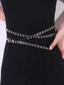 1pc Punk Rock Style Belt Buckle, Suitable For Jeans, Female Jeans, Rock Punk, Vintage, Sexy Rivet Belt, Applicable For Summer, School, Autumn, Halloween - Multicolor - View 14