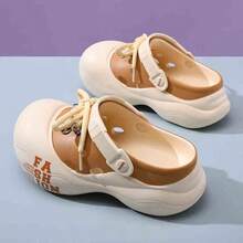 女士透气凉鞋，春夏新款防滑软底室内外拖鞋，护士装，沙滩拖鞋，时尚厚底一脚蹬，适用于手术室 - 米色 - 查看 2