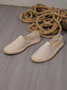男士乐福鞋 Espadrille 休闲帆布鞋 编织透气布艺鞋 草编防滑渔夫鞋 绣花麻底鞋 白/黑/绿/蓝 休闲一脚蹬鞋 (注：脚宽请选大一码，麻绳鞋底比较硬，手工工艺比较粗糙) Old Money - 淺棕色 - 查看 7
