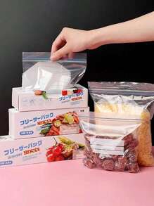 15pcs/20pcs/30pcs Reusable Food Storage Bags, Suitable For Kitchen Vegetables, Fruits, Grains, Multi-Size Fridge Vacuum Seal Bags (Bag Pattern Randomly Sent), Outdoor, Camping