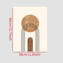 1入組復古幾何油畫圖案帶實木邊框,波西米亞風格客廳,臥室,學習房間裝飾 - 彩色 - 查看 10