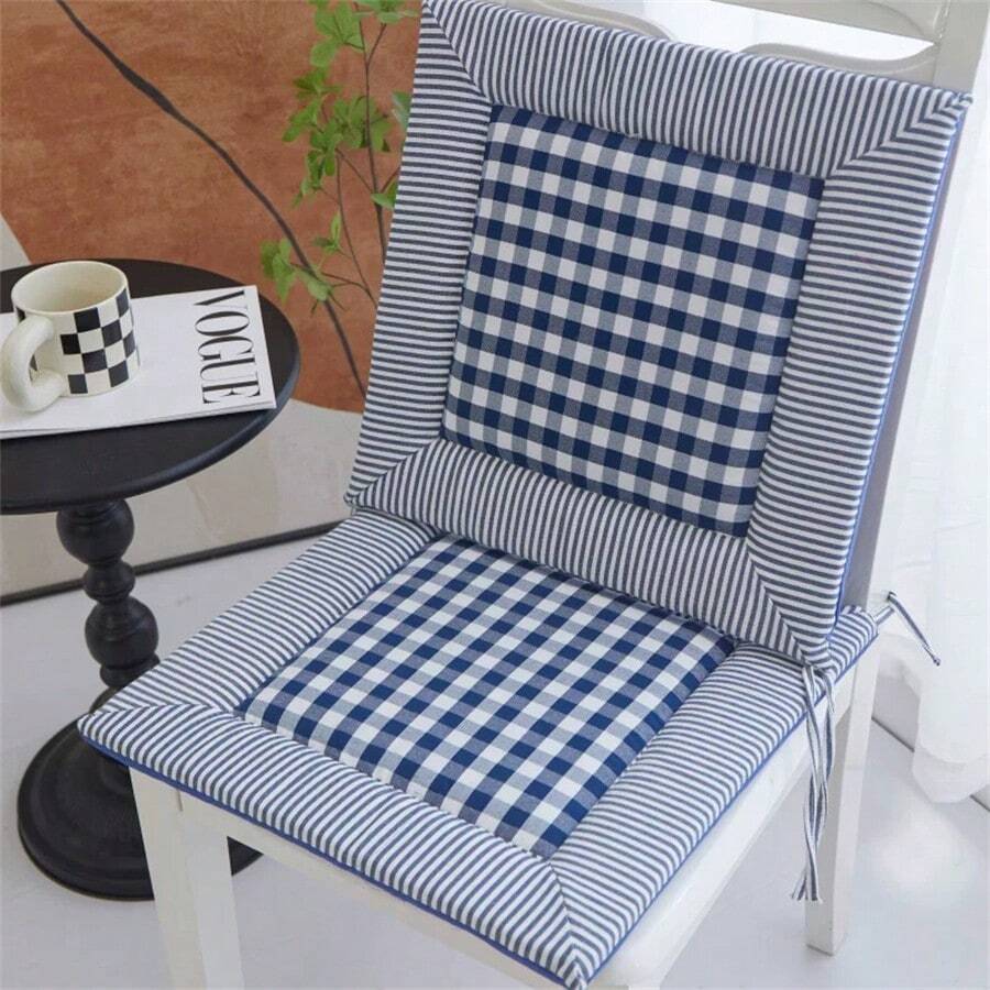 All Season Linen-Like Breathable Chair Pad, Office/Dining/Student Seat Cushion