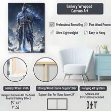 1pc Framed Canvas Poster, Dark Souls, Knight, Fantasy-Dark-Art Wall Art Canvas Paintings, Ideal Gift For Bedroom Living Room Corridor, Wall Art, Wall Decor, Room Decoration - Multicolor - View 5