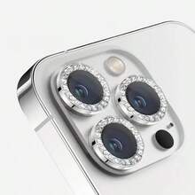 Glitter Shiny Camera Lens Protector Kit For All Models/XR/11/11PROMAX/12/12PROMAX/13/14/14PROMAX/15/15PROMAX/16/16PULS/16PROMAX - Silver - View 2