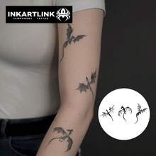 INKARTLINK Revolutionary Technology Tattoo Sticker, Dinosaur & Fruit Juice Botanical Temporary Tattoo, Magic Tattoo, 15 Days Tattoo, Semi-Permanent Tattoo, Realistic Fake Tattoo, Lasting 1-2 Weeks - Black - View 3
