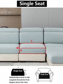 1pc Elastic Sofa Cover, All-Season Dust-Proof Sofa Slipcover, Washable, Fit For L-Shaped And 1/2/3/4 Seater Sofa, Adjustable For Living Room And Bedroom, Fog Blue - Mint Blue - View 14