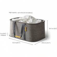 Joseph Joseph Hold-All - Collapsible Folding 35L/9.2 Gallon Washing Laundry Basket Bag, Durable Fabric, Moisture Resistant, Grey - 綠色 - 查看 11
