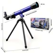Przenośny zestaw teleskopowy o dużym powiększeniu dla początkujących, z 3 regulowanymi poziomami powiększenia, nadaje się do obserwacji w terenie i obserwacji rozgwieżdżonego nieba. Idealny wybór dla początkujących, do ręcznego ustawiania ostrości, jako prezent popularyzujący naukę lub prezent urodzinowy.