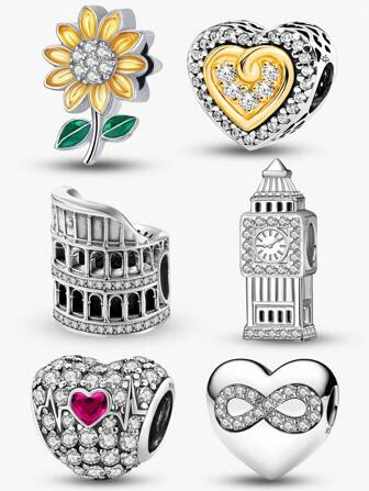 1Pc Fashionable Love Unlimited Beads Charms Fit For Women Bracelets Bangles DIY Jewelry Making And Daily Outfit Matching Jewelry Decoration For Girls