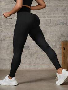 RIBBED, FULL-BODY LEGGINGS – HIGH COMPRESSION & SEAMLESS TECHNOLOGY - màu đen - Xem 2